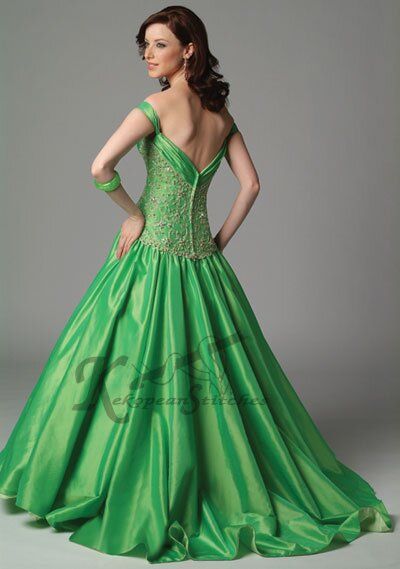 Green wedding dress Photo - 8