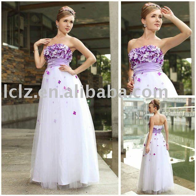 Purple and white wedding dresses Photo - 8
