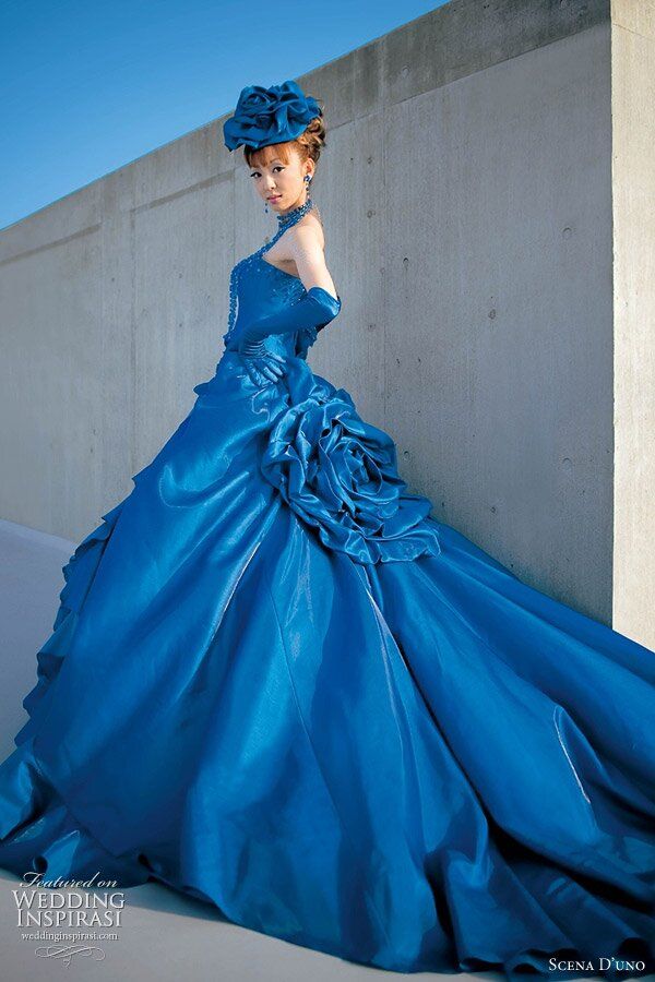 A blue wedding dresses Photo - 1