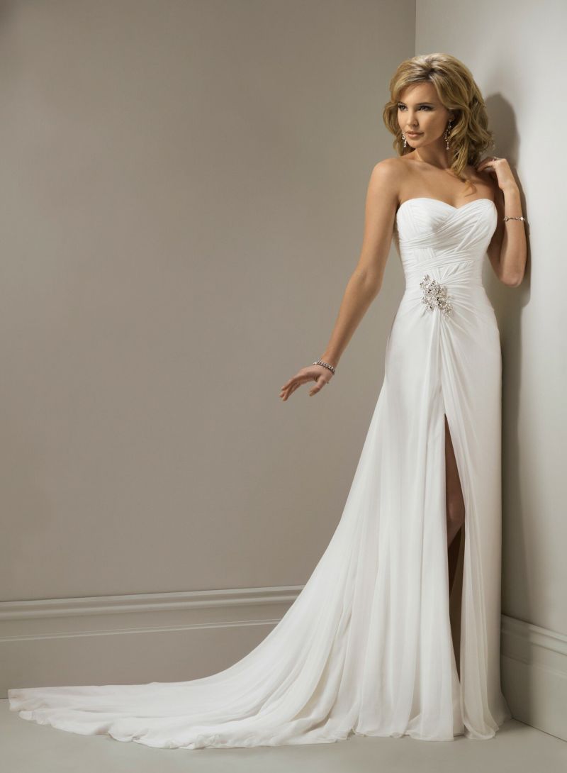 A line chiffon wedding dresses Photo - 5