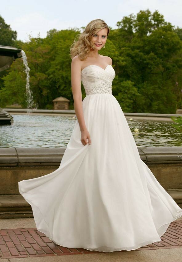 A line chiffon wedding dresses Photo - 6