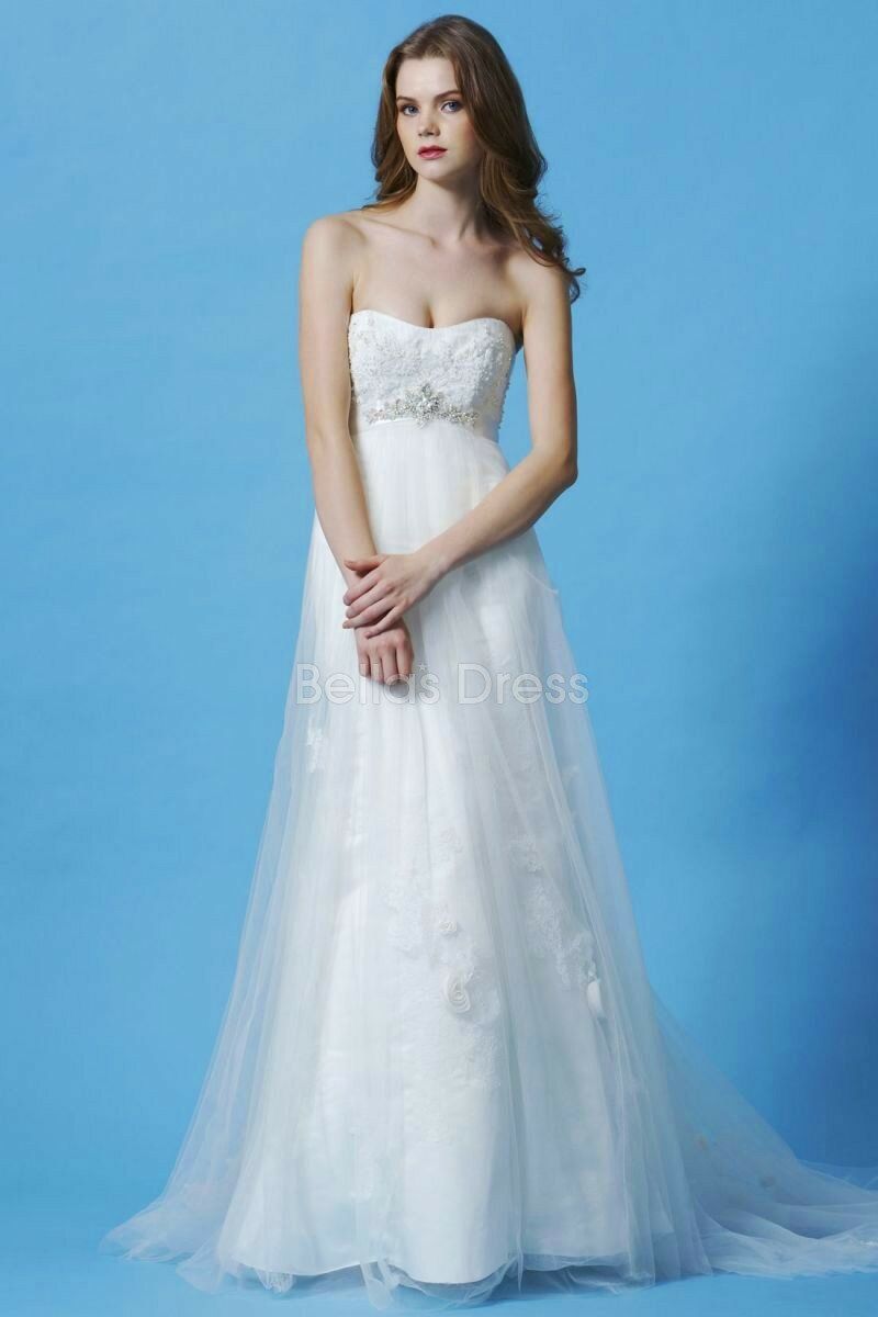 A line empire waist wedding dresses Photo - 8