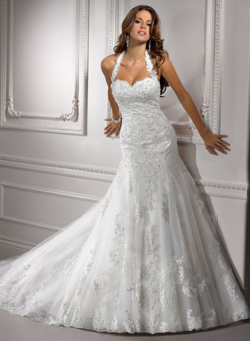 A line lace wedding dresses Photo - 9
