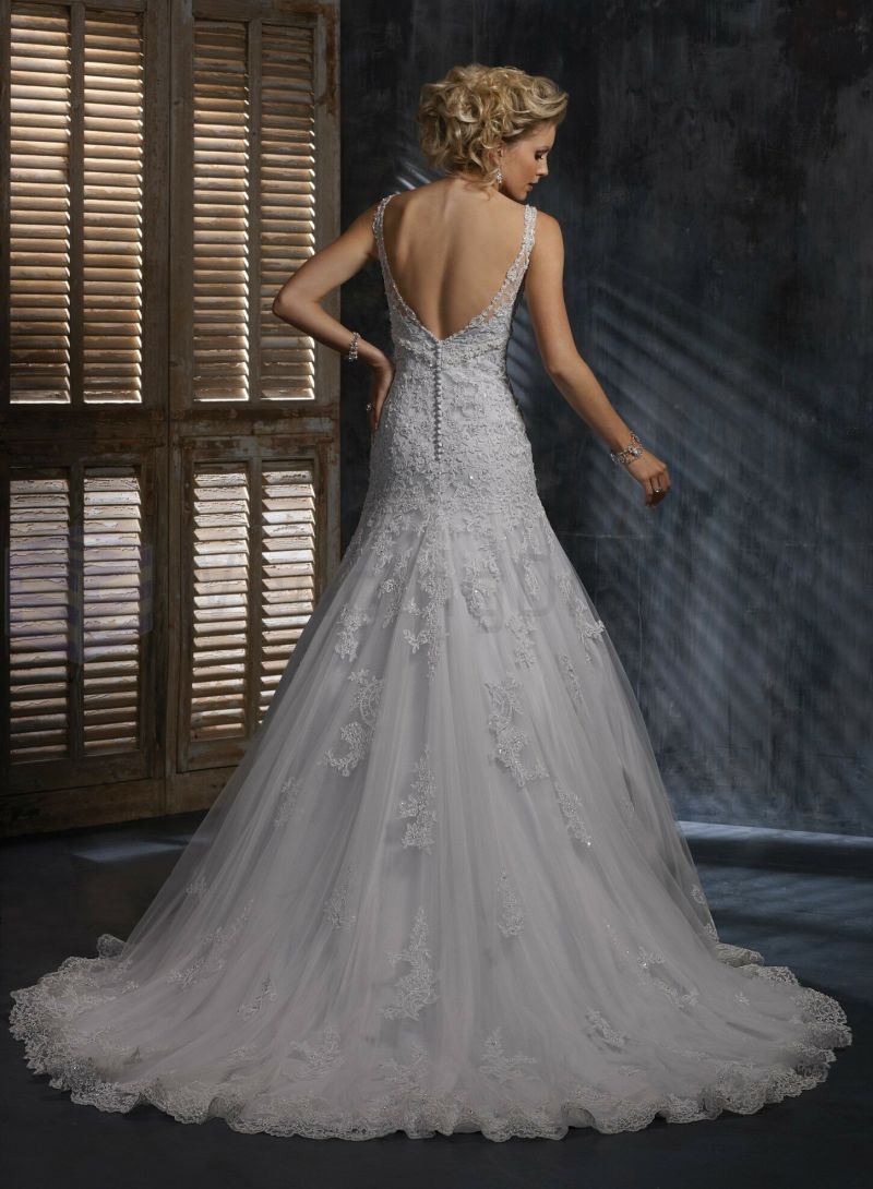 A line lace wedding dresses Photo - 2