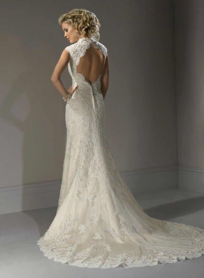 A line lace wedding dresses Photo - 4