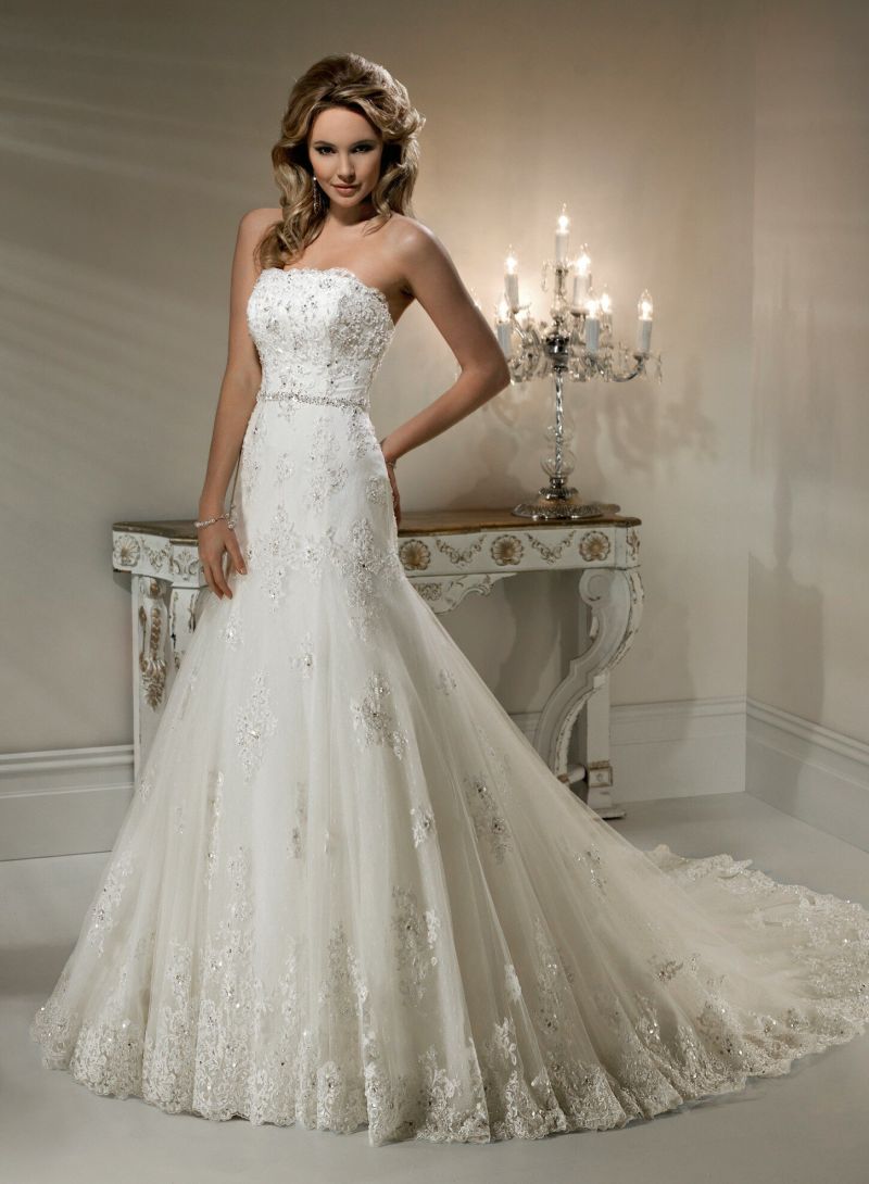 A line lace wedding dresses Photo - 5