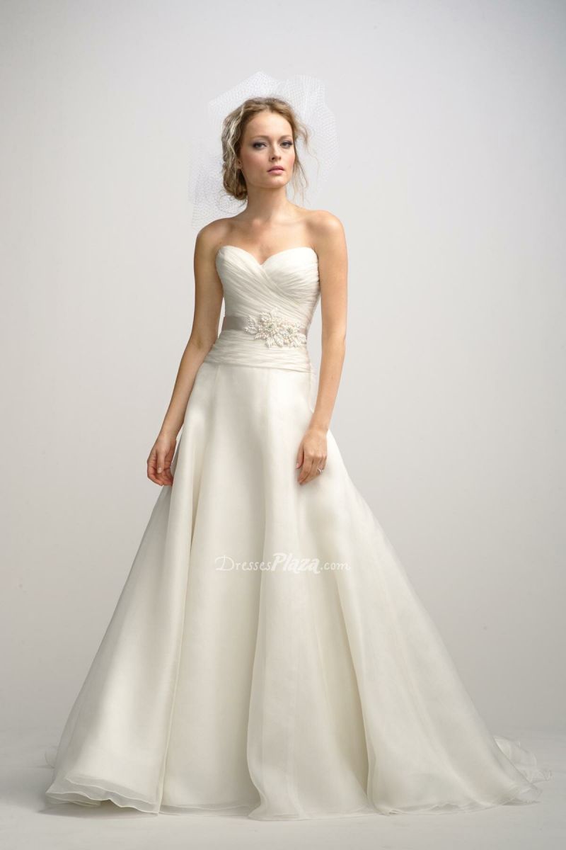 A line organza wedding dresses Photo - 4