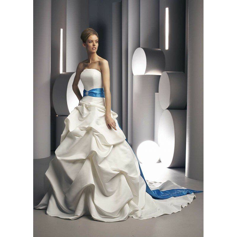 Baby blue and white wedding dresses Photo - 1