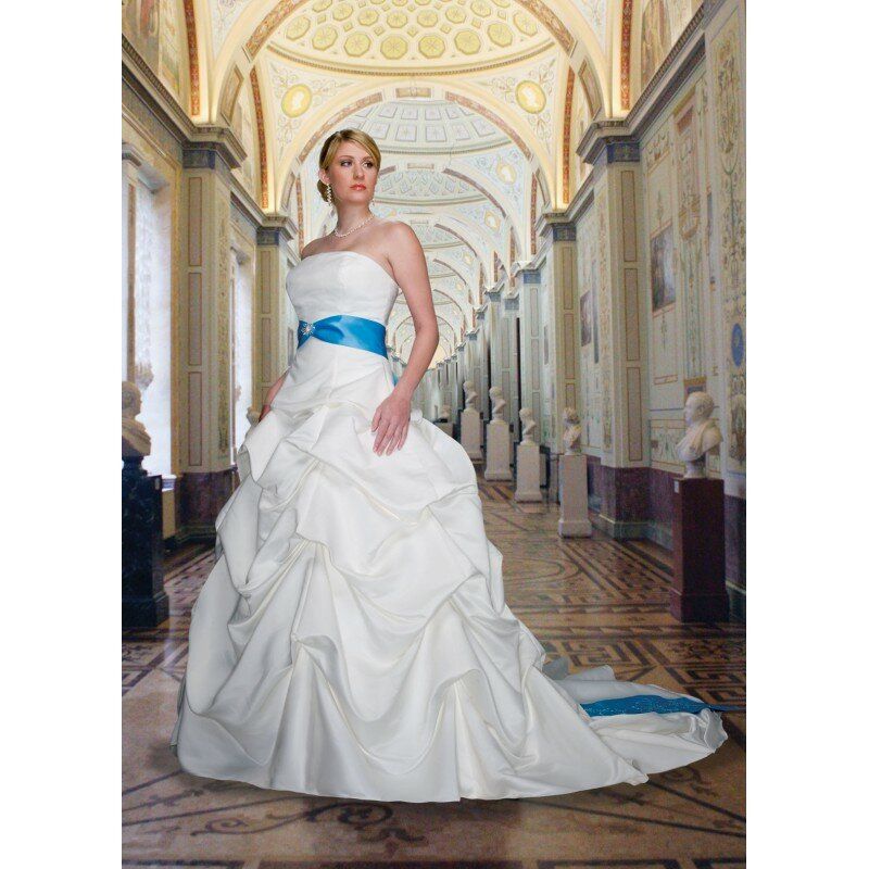 Baby blue and white wedding dresses Photo - 5