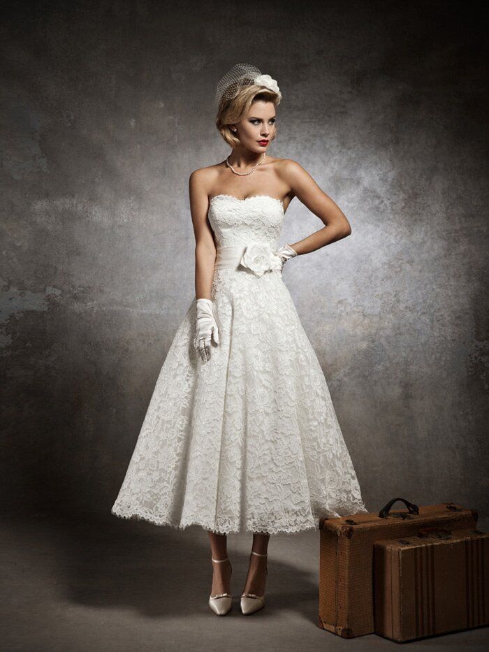 Retro wedding dresses tea length Photo - 3