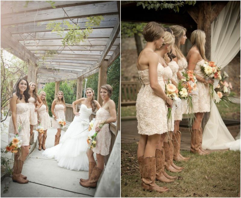 Western wedding dresses with boots Photo - 4