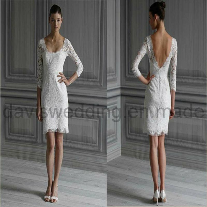 Long sleeve white wedding dress Photo - 8