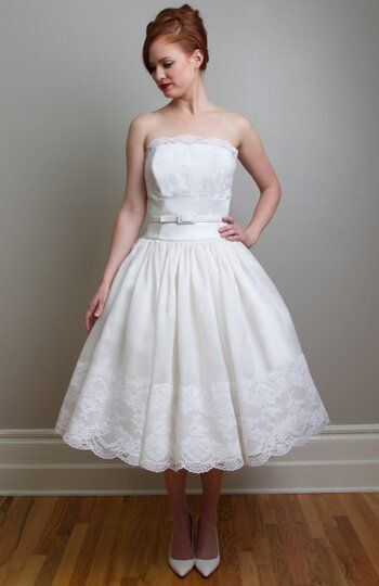 Vintage wedding dresses tea length photo - 4