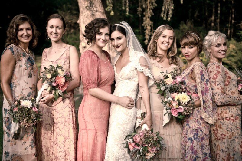 Vintage wedding party dresses photo - 4